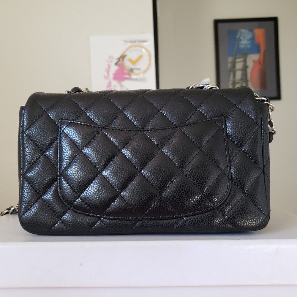 Chanel classic mini black caviar silver hardware bag - Picture 10 of 12